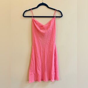 Vintage Y2K Victoria’s Secret Pink Sheer Silk Cowl Neck Slip Dress Chemise Teddy